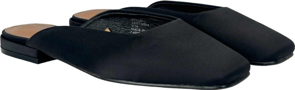 River Island Black Backless Flat Slip On Mules UK 5 EU 38 👠 - Reliked