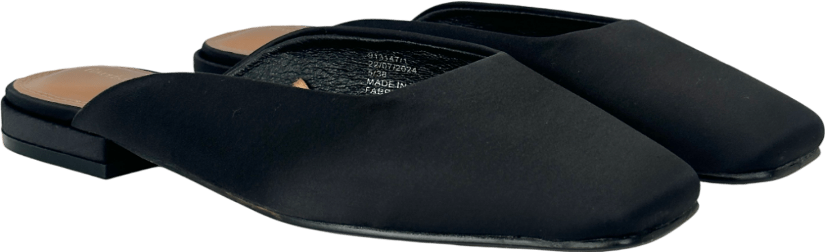 River Island Black Backless Flat Slip On Mules UK 5 EU 38 👠 - Reliked