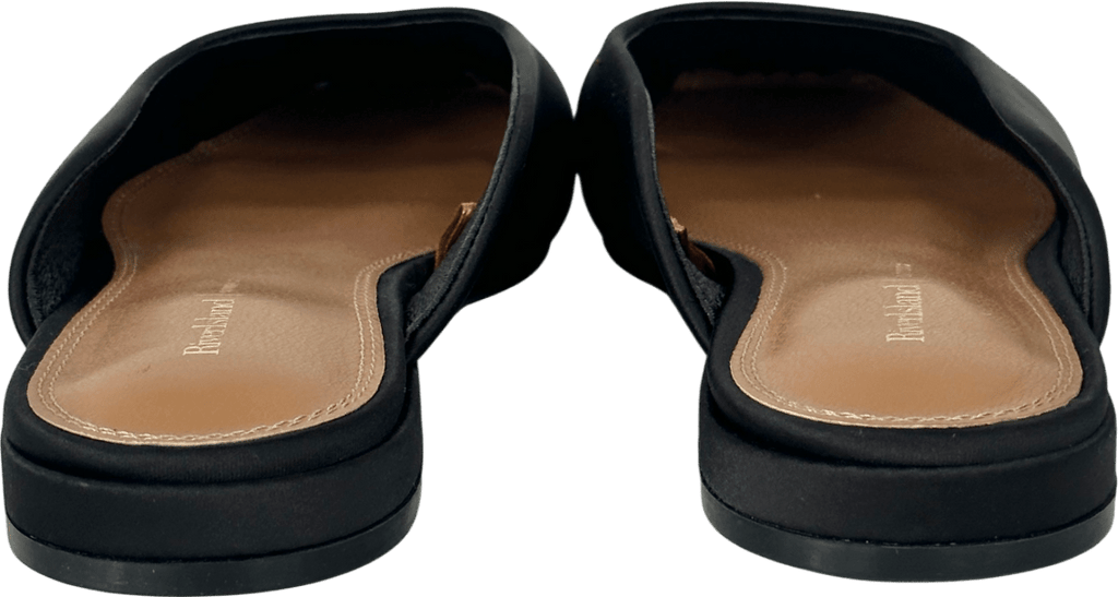 River Island Black Backless Flat Slip On Mules UK 5 EU 38 👠 - Reliked