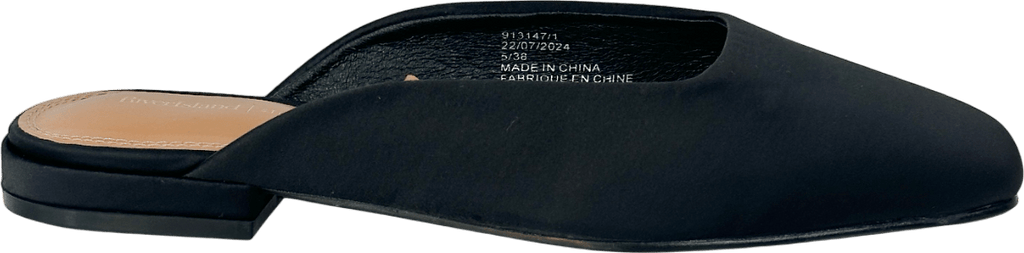 River Island Black Backless Flat Slip On Mules UK 5 EU 38 👠 - Reliked