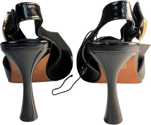 River Island Black Buckle Slingback Heeled Court Shoes UK 8 EU 41 👠 - Reliked