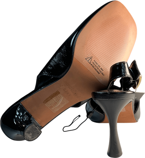 River Island Black Buckle Slingback Heeled Court Shoes UK 8 EU 41 👠 - Reliked