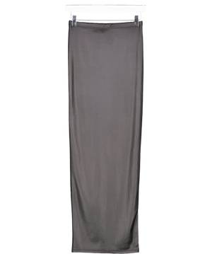 River Island Black Coated Midi Skirt UK 6