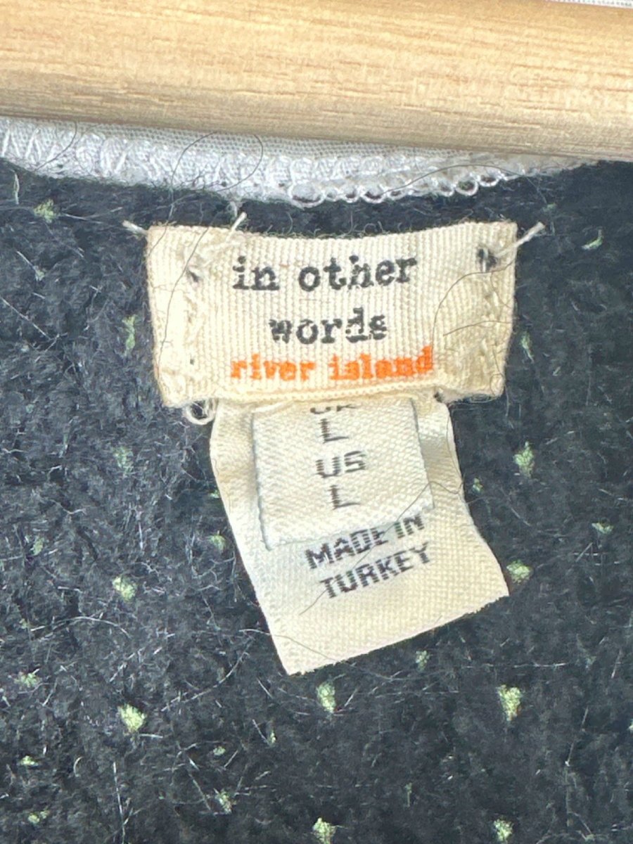 River Island Black Knitted Sweater Vest with White Shirt UK L - Reliked