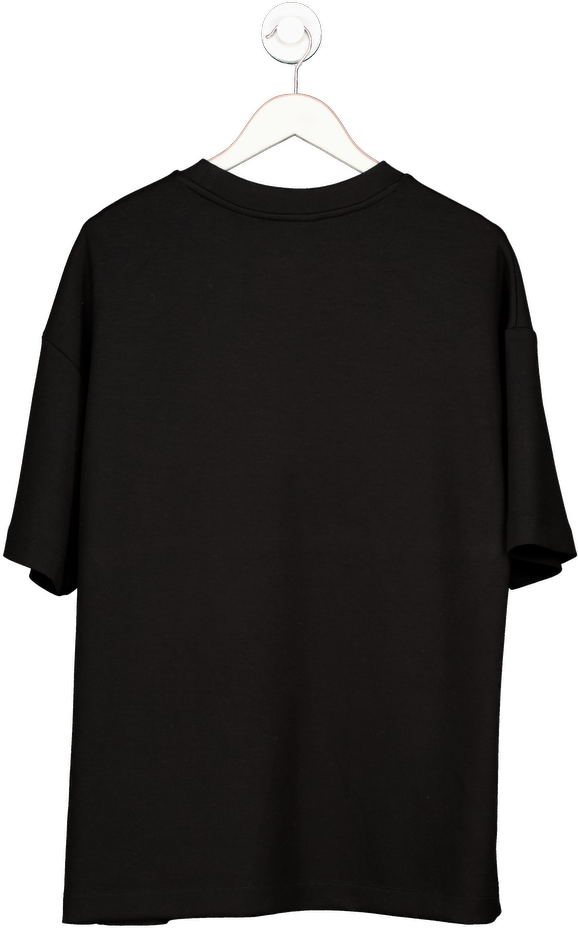 River Island Black Premium Short Sleeve Boxy T-shirt UK M - Reliked