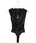 River Island Black Sleeveless Wrap Bodysui UK S - Reliked