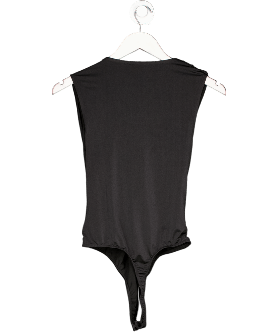 River Island Black Sleeveless Wrap Bodysui UK S - Reliked