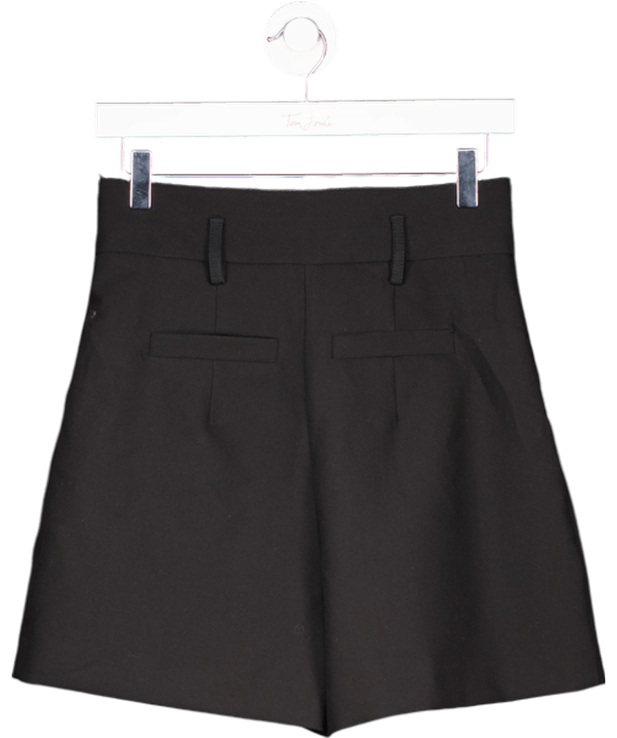 River Island Black Structured Belted Shorts UK 6 - Reliked