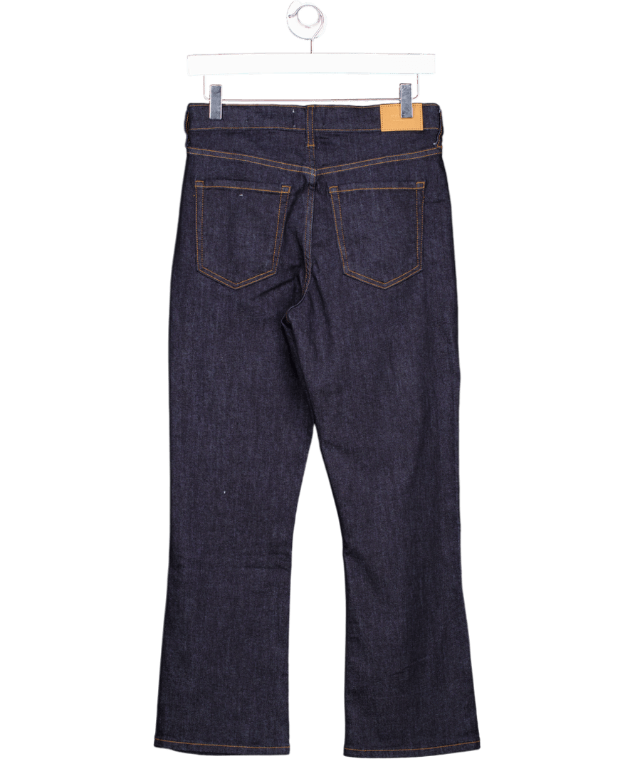 River Island Blue Dark Indigo Cropped Bootcut Jeans UK 10 - Reliked