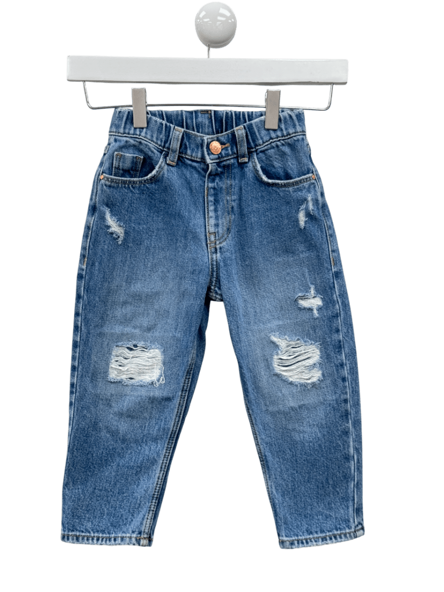 River Island Blue Distessed Denim Jeans 2 Years - Reliked