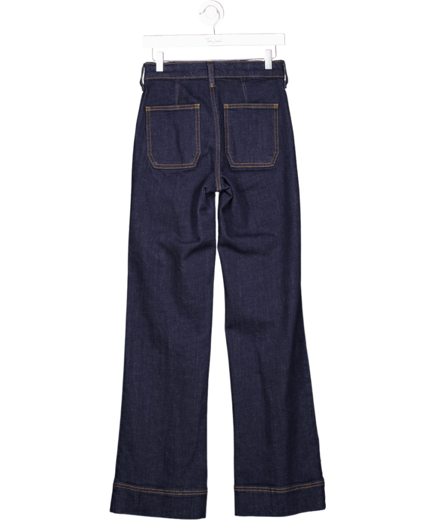 River Island Blue Indigo High Rise Relaxed Flared Leg Jeans UK 6 - Reliked