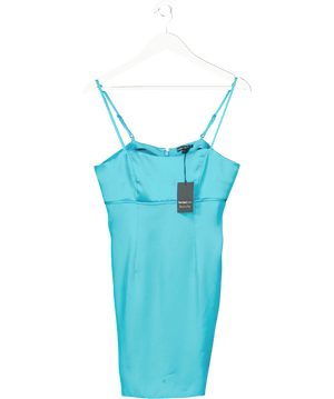 River Island Blue Satin Mini Slip Dress UK 6