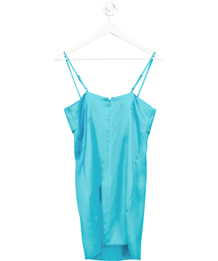 River Island Blue Satin Mini Slip Dress UK 6 - Reliked