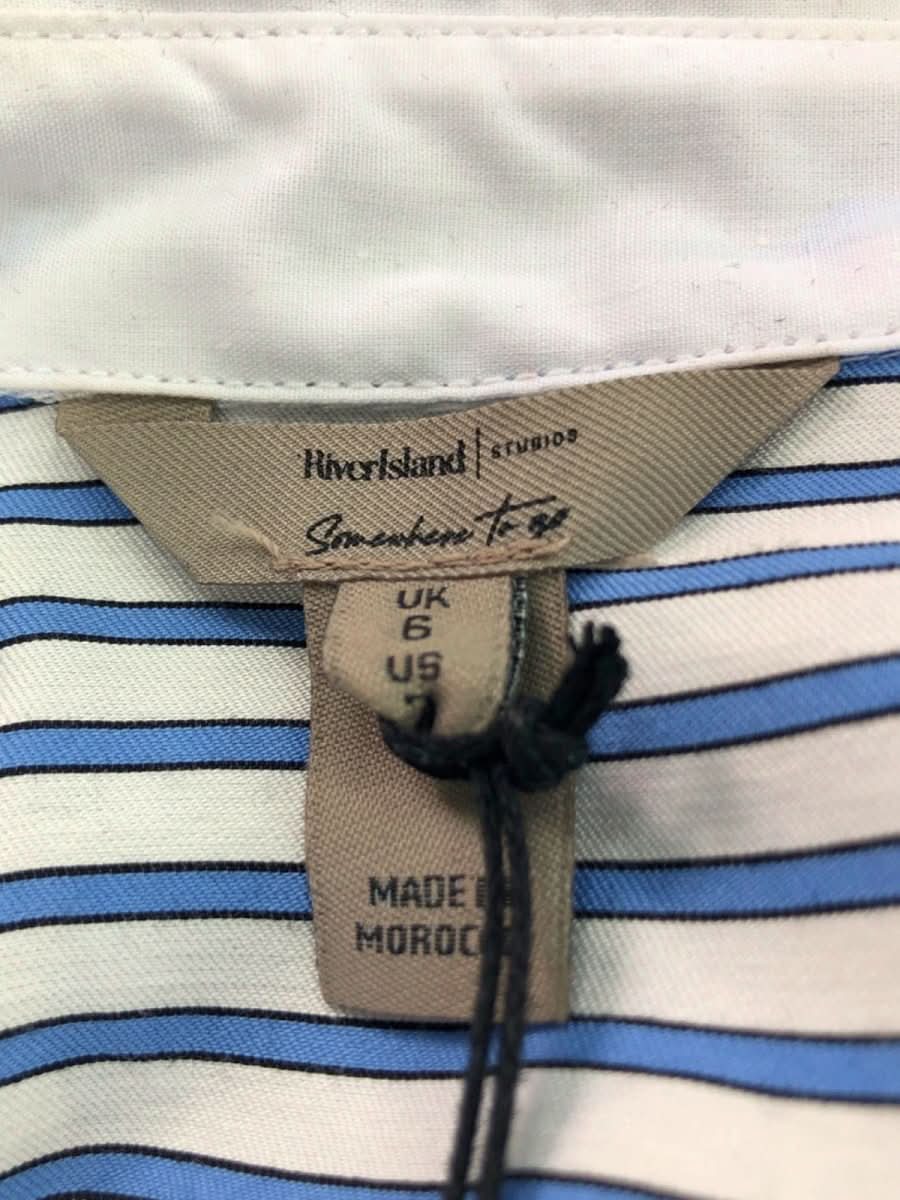 River Island Blue Striped Shirt UK 6 - Reliked