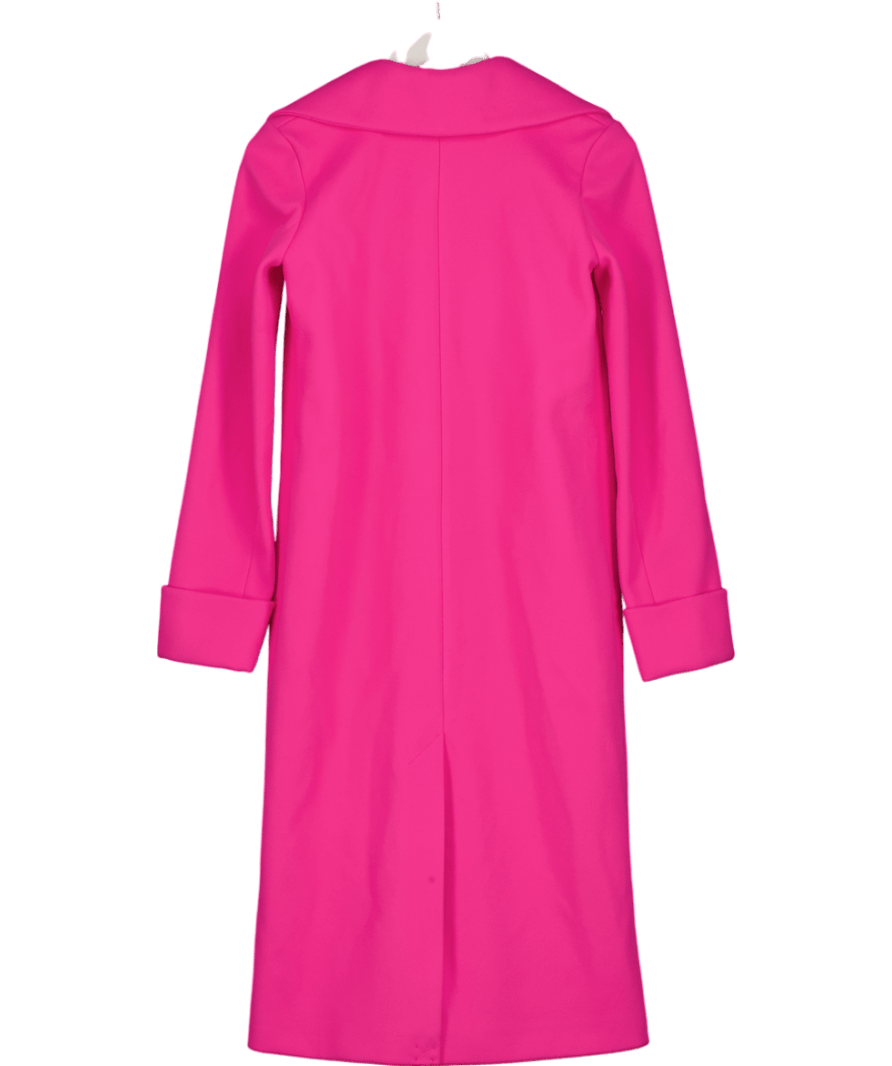 River Island Bright Pink Single Breasted Longline Coat UK 6 - Reliked