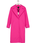 River Island Bright Pink Single Breasted Longline Coat UK 6 - Reliked