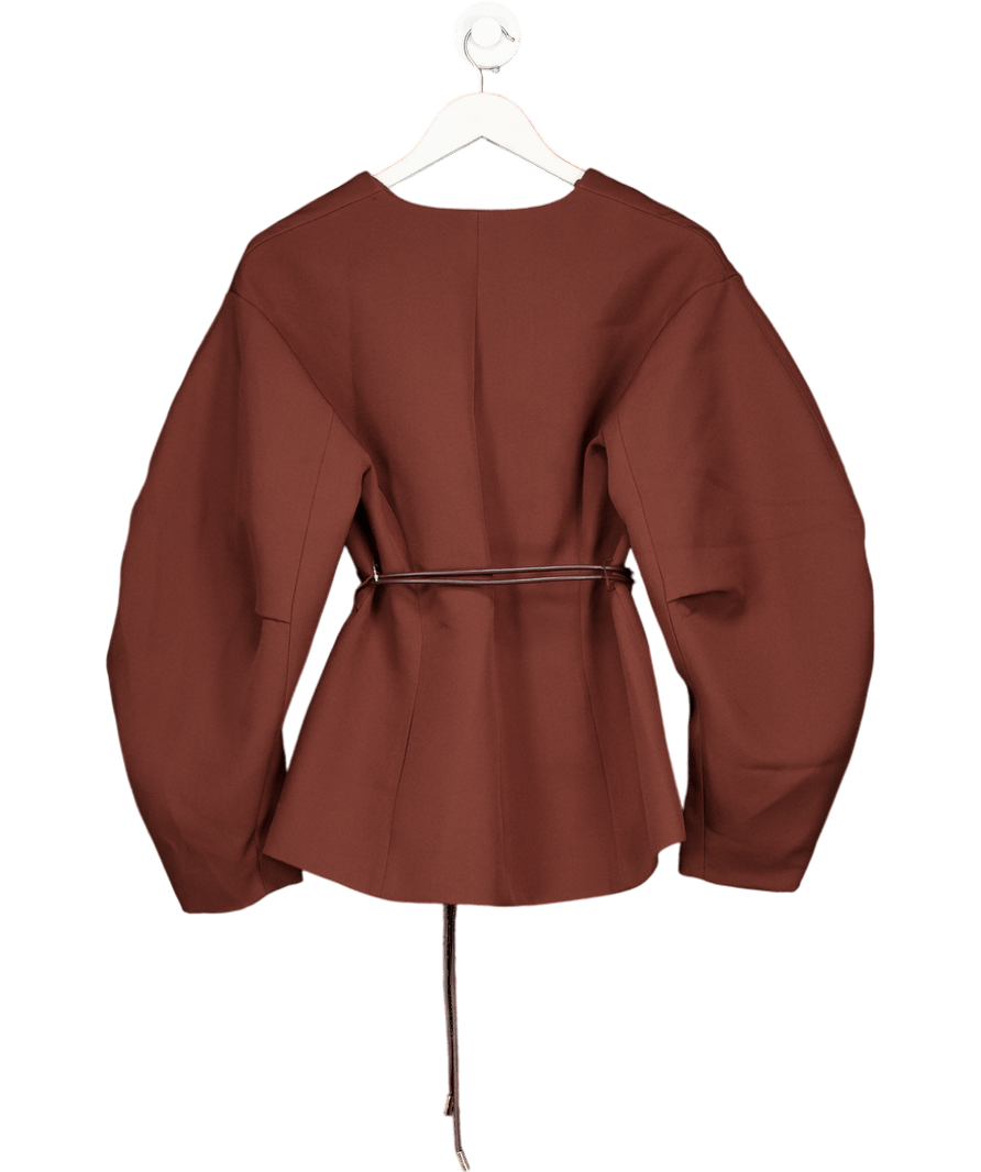 River Island Brown Cocoon Sleeve Tailored Blazer With Belt UK 10 - Reliked