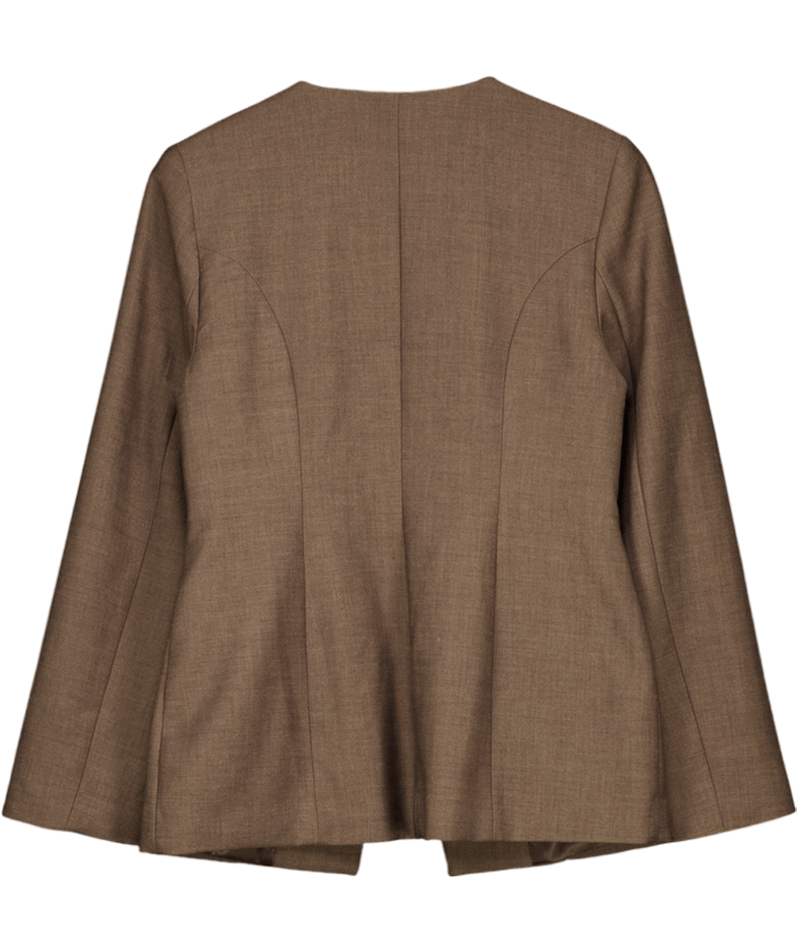 River Island Brown Scoop Neck Blazer UK 10 - Reliked