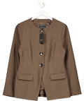 River Island Brown Scoop Neck Blazer UK 10 - Reliked