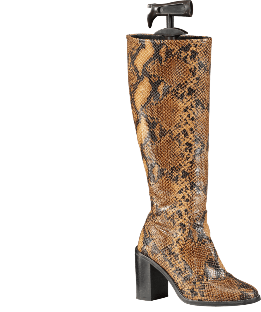 River Island Brown Snakeskin Print Knee Boots UK 3 EU 36 👠 - Reliked