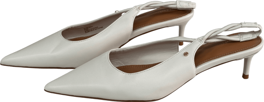 River Island Cream Heeled Sling Back Court Shoes UK 7 EU 40 👠 - Reliked