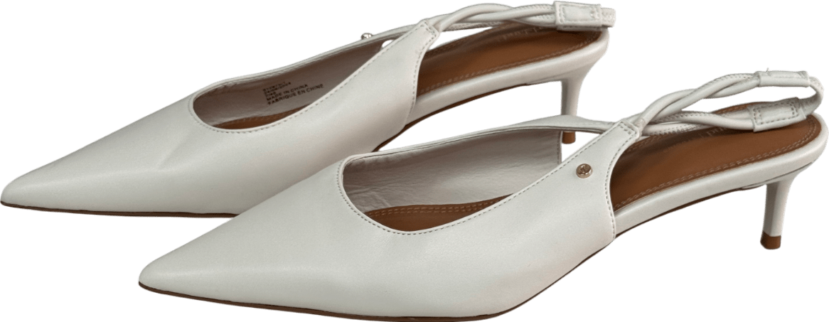 River Island Cream Heeled Sling Back Court Shoes UK 7 EU 40 👠 - Reliked