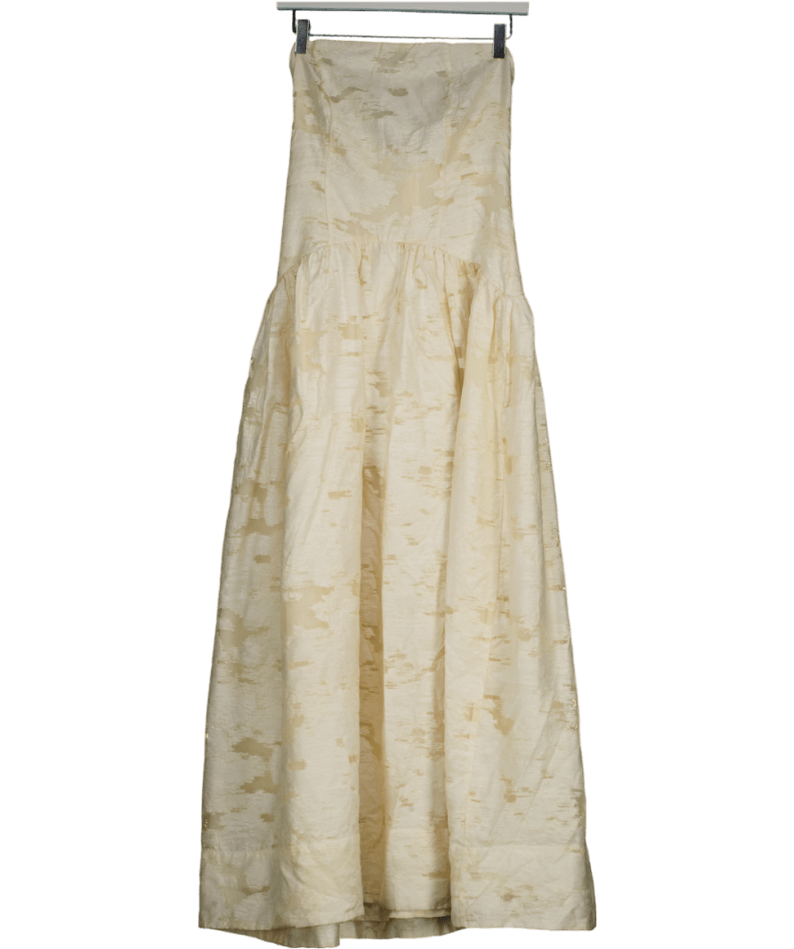 River Island Cream Sleeveless Bandeau Midi Dress UK 6 - Reliked