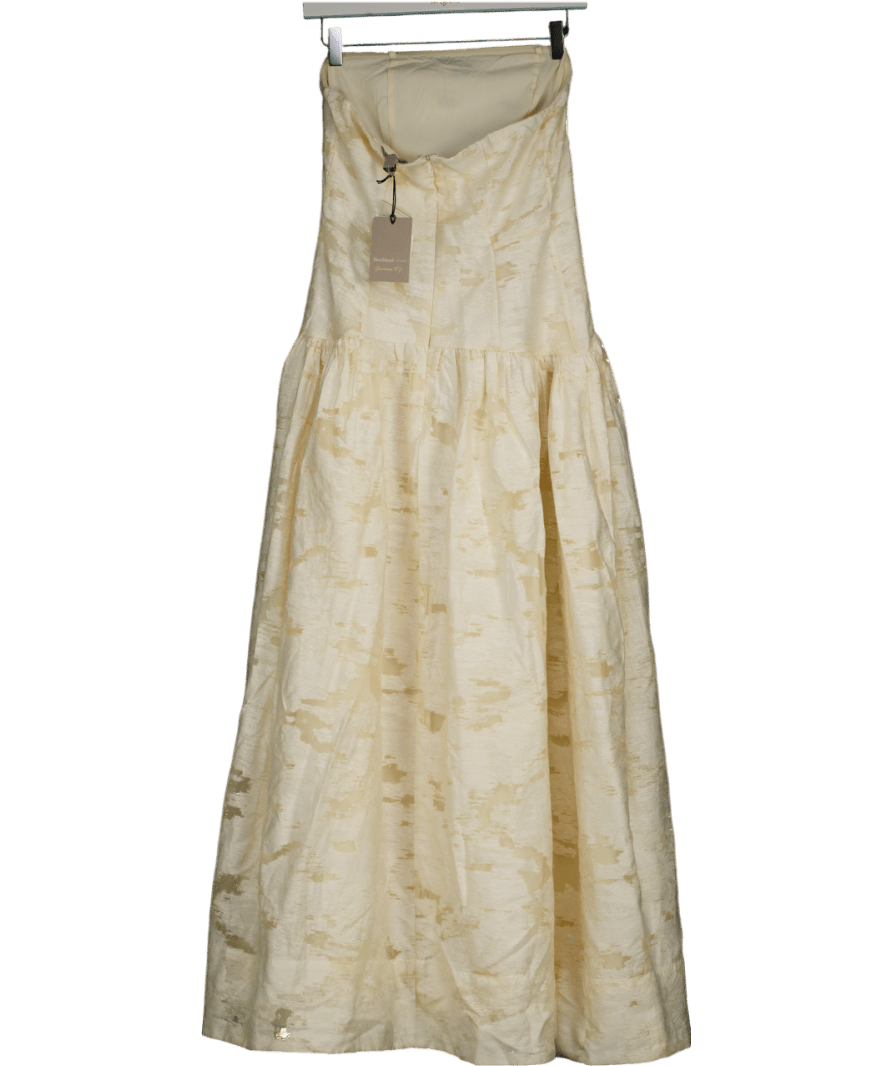 River Island Cream Sleeveless Bandeau Midi Dress UK 6 - Reliked