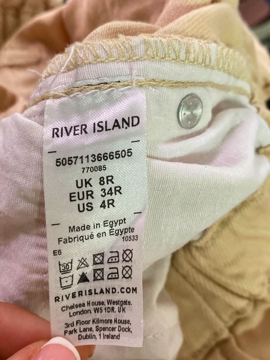 River Island Ecru Boujie Boho Trousers UK 8R - Reliked