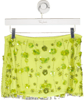 River Island Green Floral Embellished Mini Skirt UK 10 - Reliked