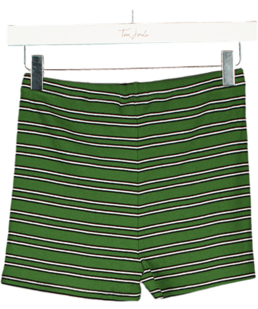 River Island Green Lounge Loft Striped Micro Shorts UK S - Reliked