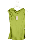 River Island Green Satin Cowl Neck Tank Top UK S - Reliked