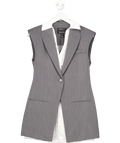 River Island Grey Hybrid Sleeveless Shirt Blazer Top UK 10 - Reliked