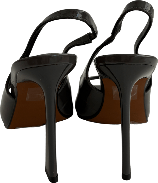 River Island Grey Slingback Peep Toe Heeled Sandals UK 8 - Reliked