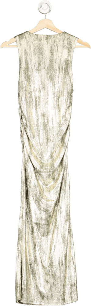 River Island Light Gold Maxi Dress UK 6 - Reliked