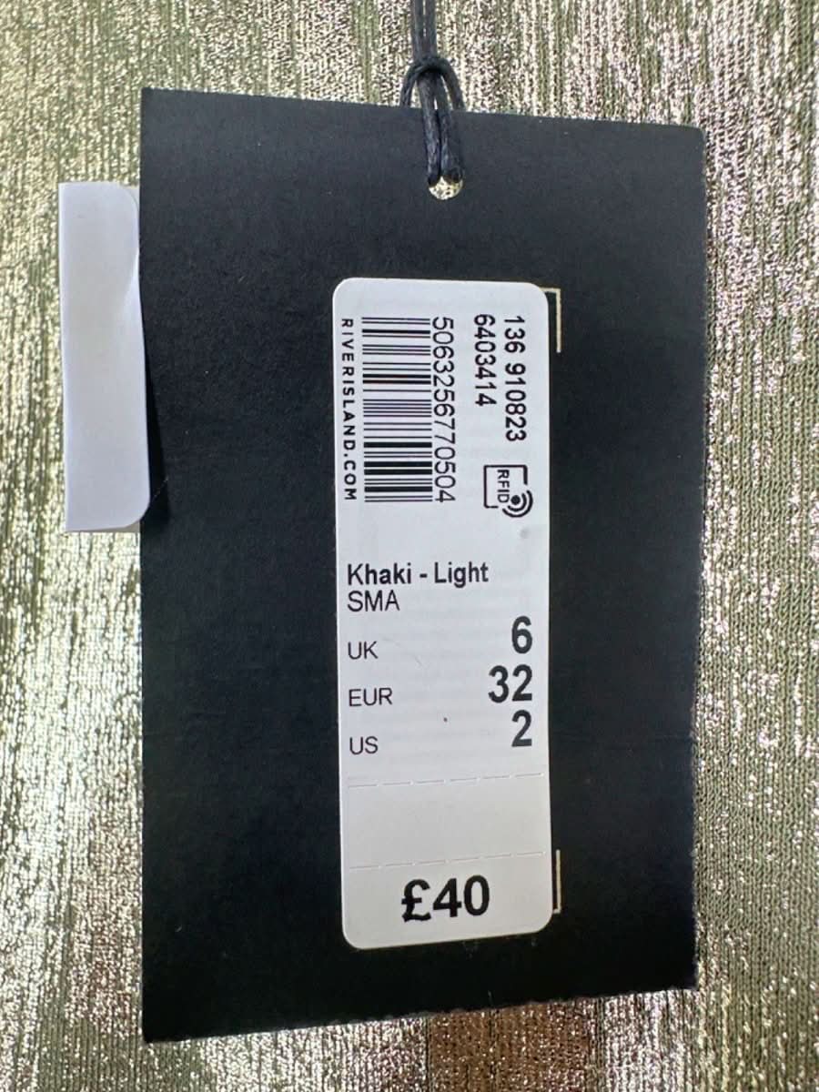 River Island Light Gold Maxi Dress UK 6 - Reliked