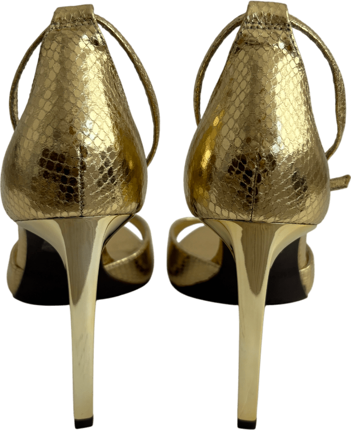 River Island Metallic Closed Back Open Toe Heels UK 8 EU 41 👠 - Reliked