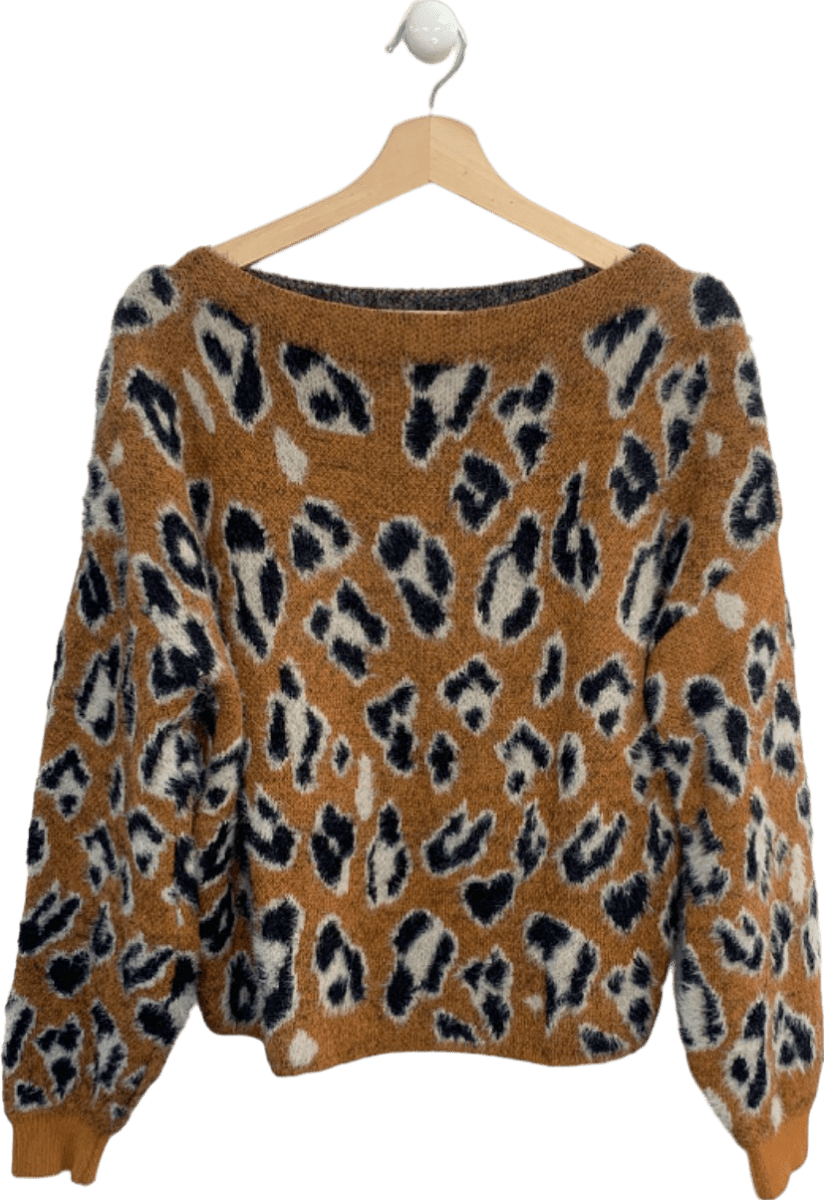 River Island Multicolour Leopard Print Jumper UK 8 - Reliked