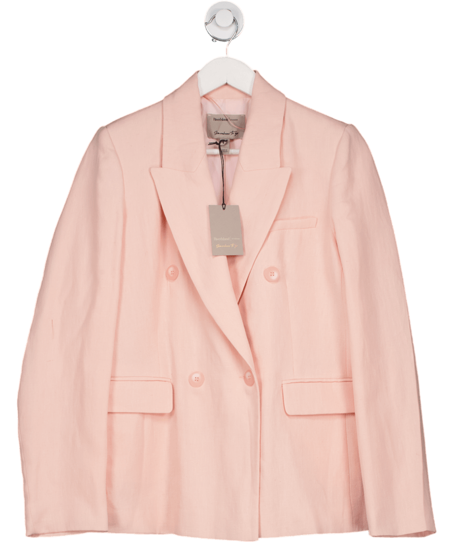 River Island Peachy Pink Linen Blend Blazer UK 10 - Reliked
