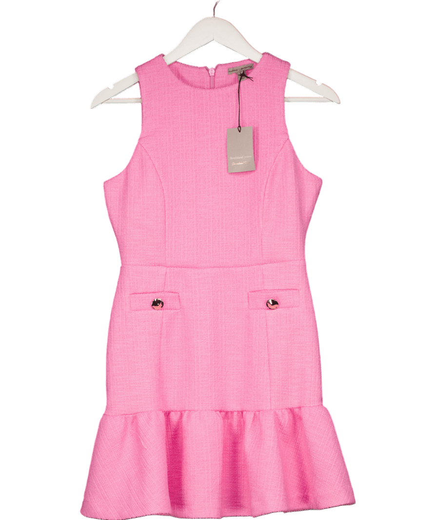 River Island Pink Boucle Mini Dress - Pink UK XS - Reliked