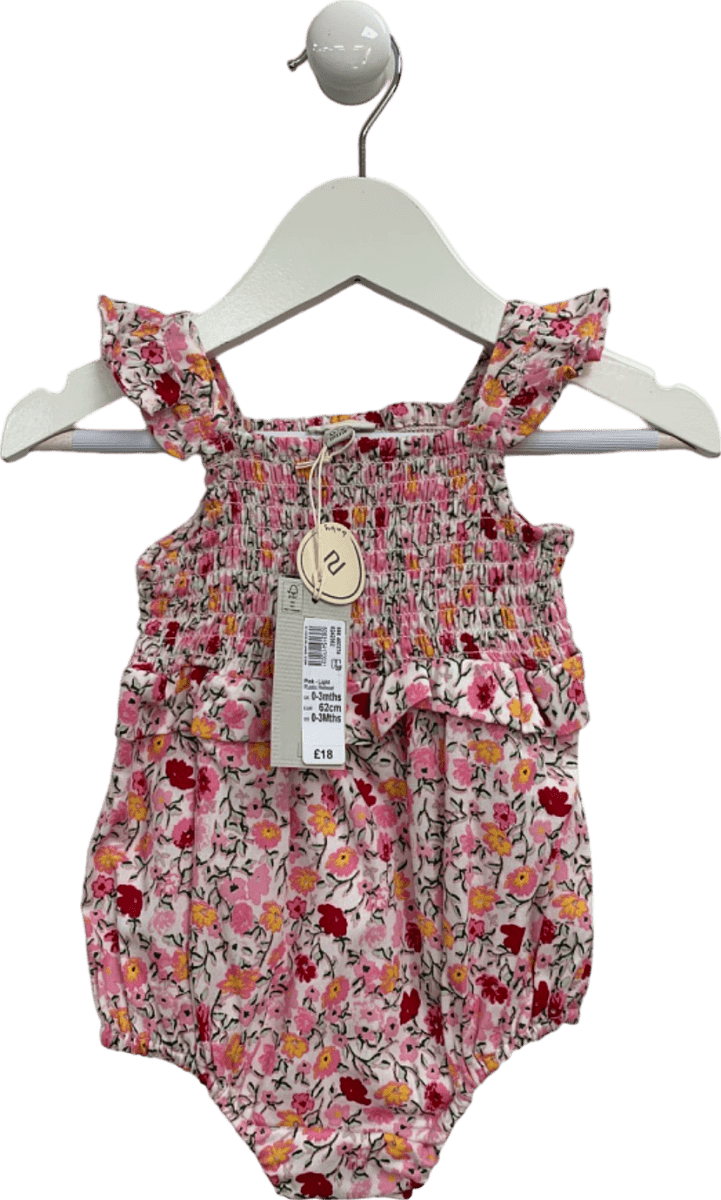 River Island Pink Floral Rustic Retreat Romper 0 - 3 Months - Reliked