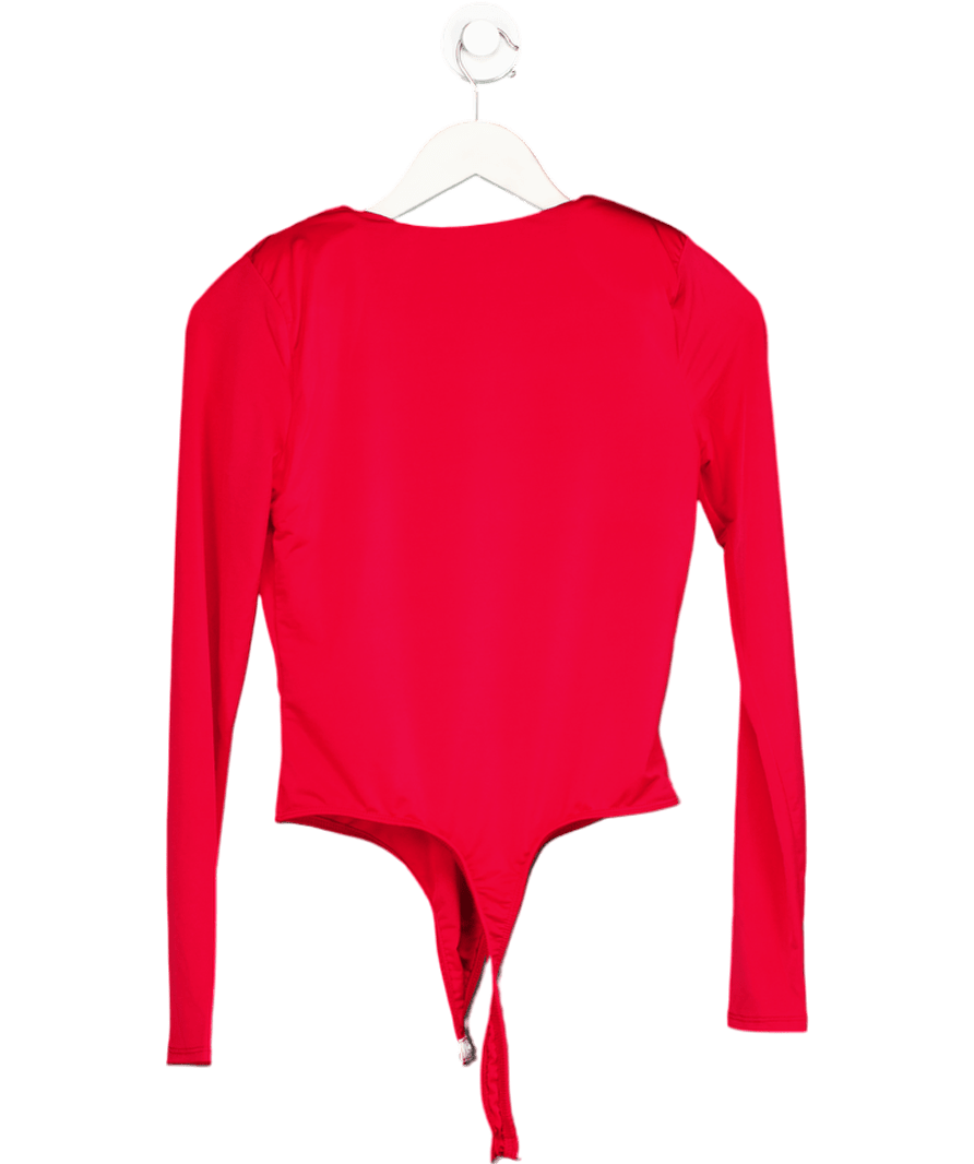 River Island Red Cowl Neck Bodysuit UK S - Reliked
