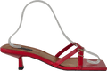 River Island Red Square Toe Kitten Heel Sandals UK 5 EU 38 👠 - Reliked