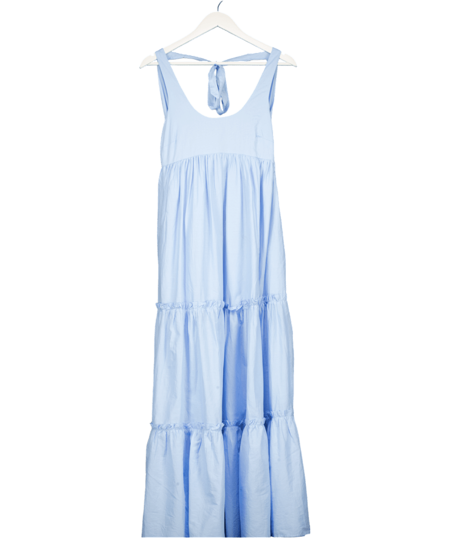 River Island Tiered Maxi Dress In Blue UK 6 - Reliked