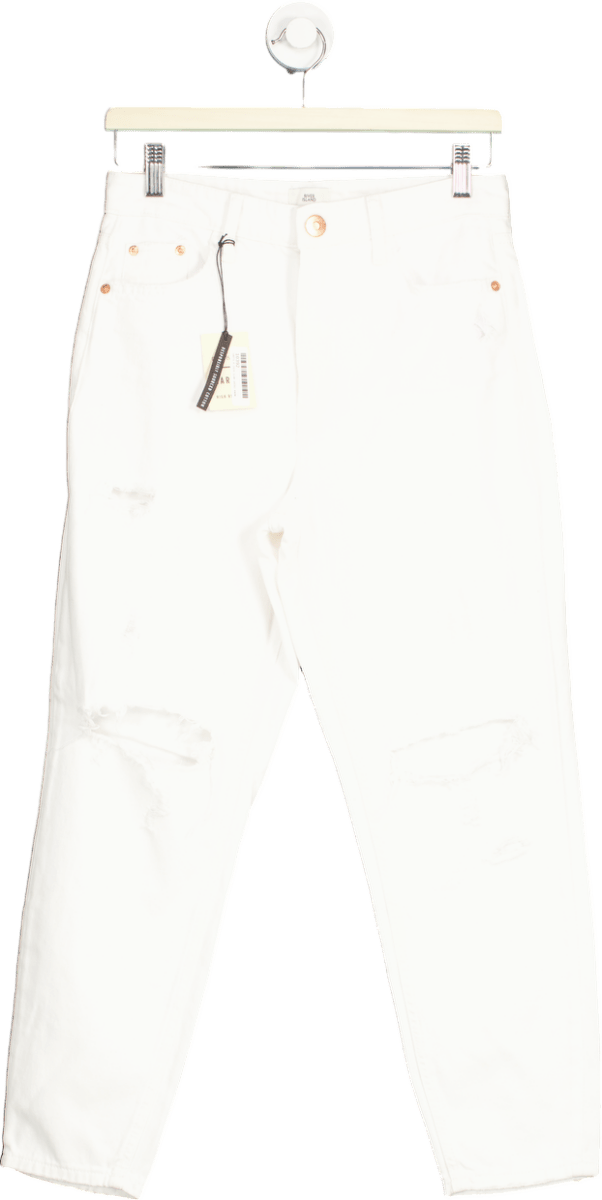 River Island White Carrie Denim Zone Jeans UK 8R - Reliked