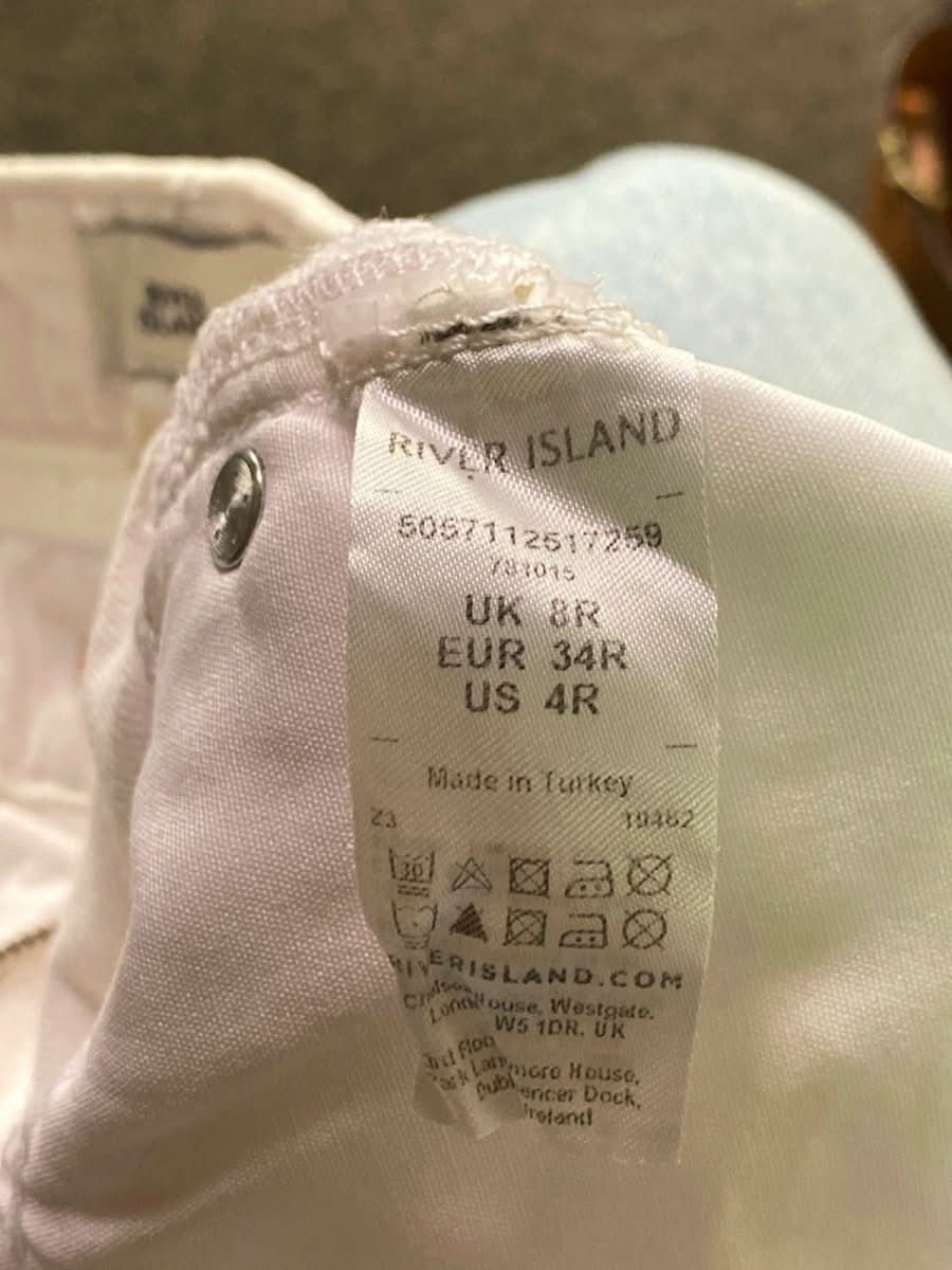 River Island White Carrie Denim Zone Jeans UK 8R - Reliked