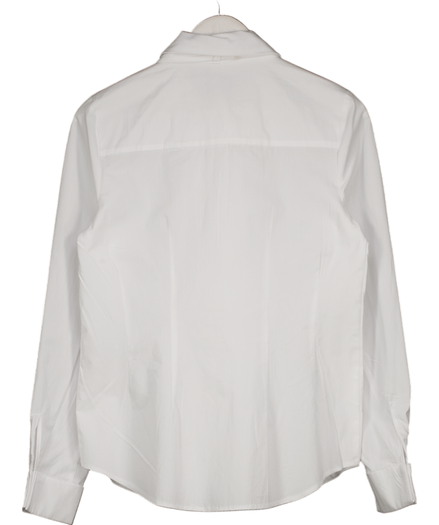 River Island White Cotton Poplin Shirt With Tie UK 10 - Reliked