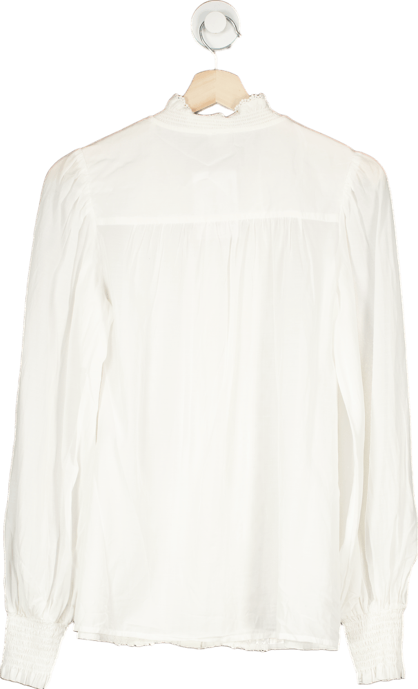 River Island White Lace Trim Blouse UK 6 - Reliked