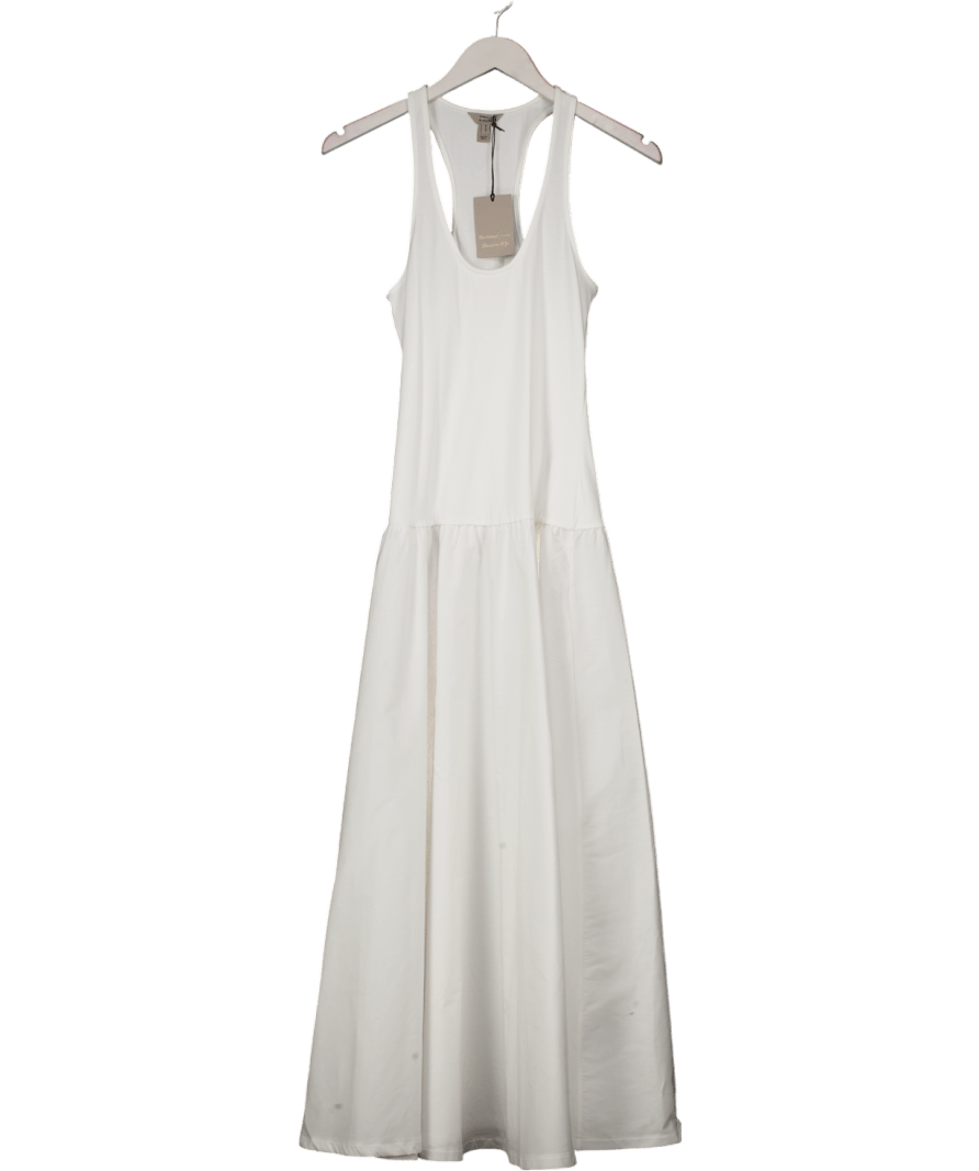 River Island White Sleeveless Scoop Neck Maxi Dress UK S - Reliked