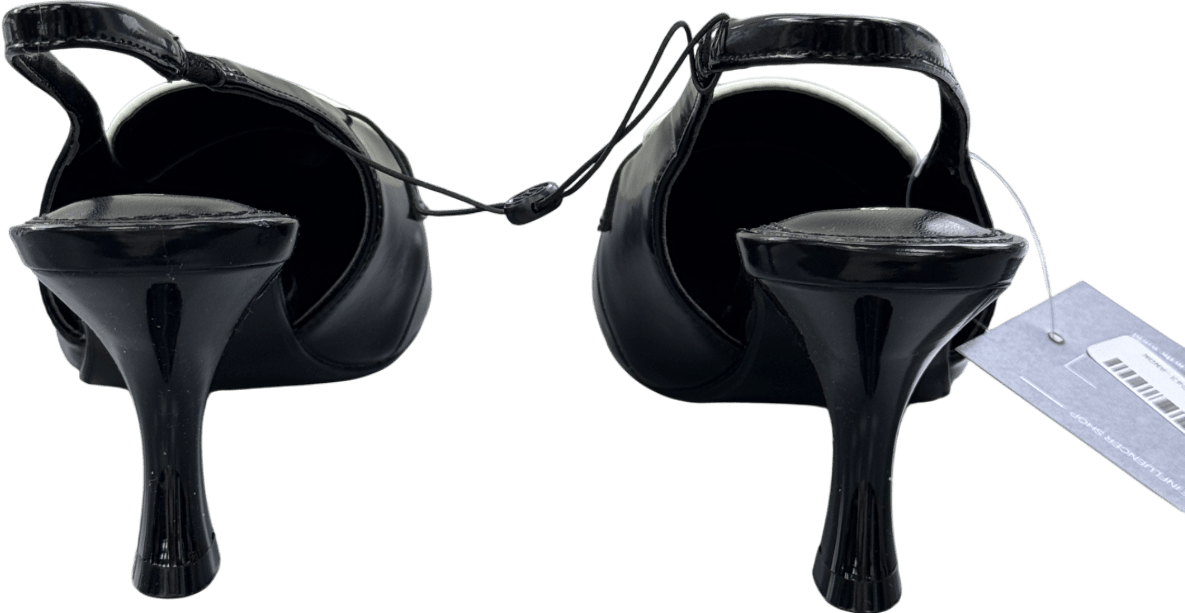 River Island X Olivia Attwood Black Monochrome Slingback Pointed Heels UK 4 EU 37 👠 - Reliked